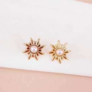 Boucles d'oreilles acier inoxydable soleil